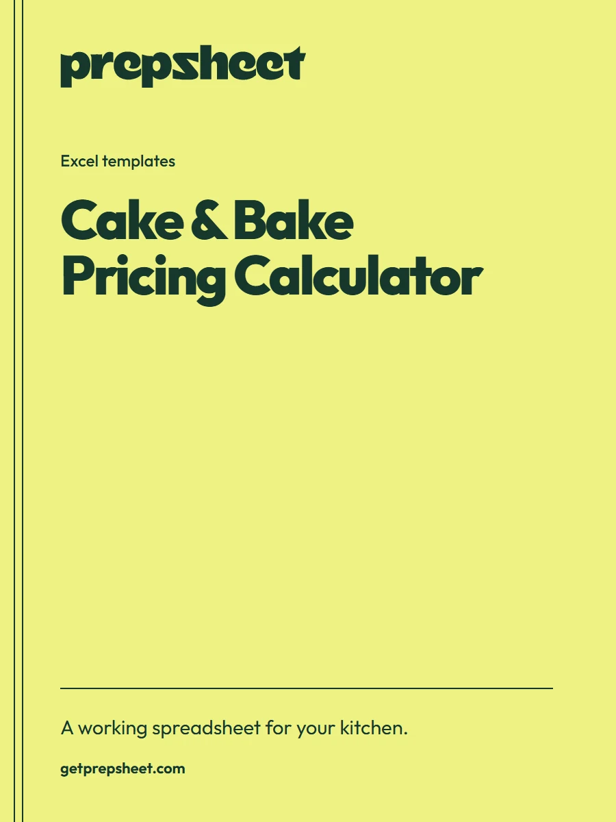 Cake & Bake Pricing Calculator — ChefSums Excel template