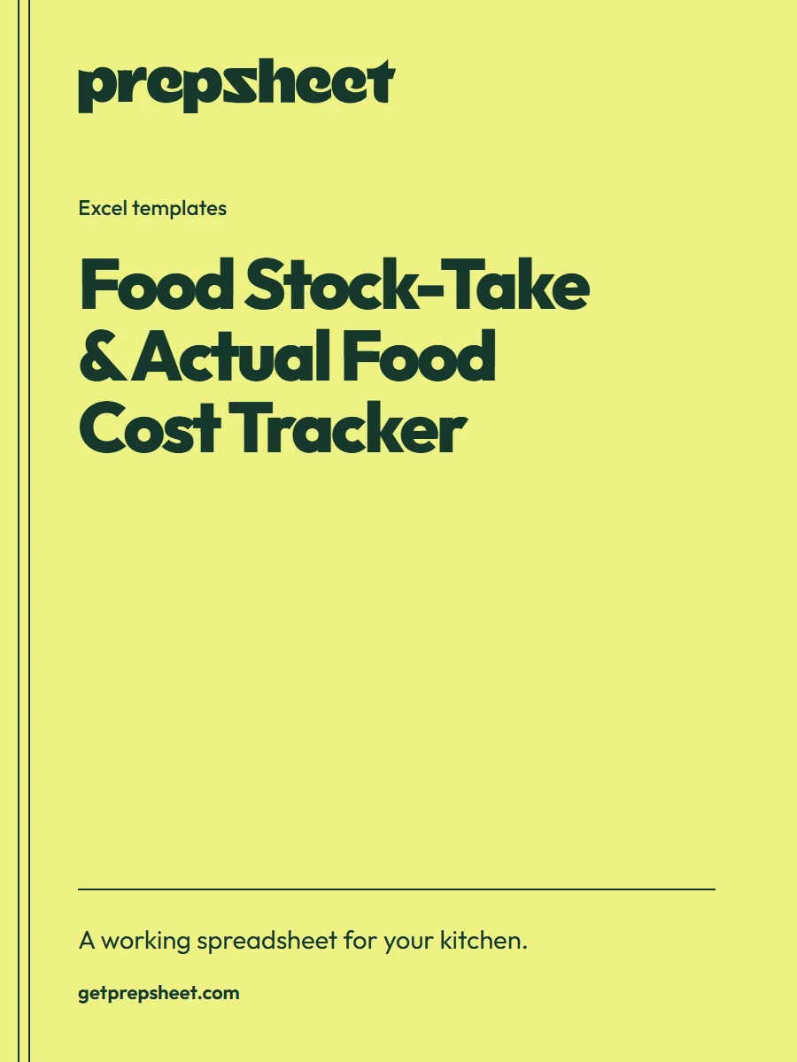 Food Stock-Take & Actual Food Cost Tracker — ChefSums Excel template
